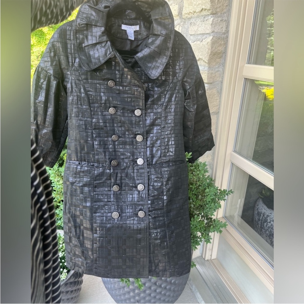 VERTIGO PARIS Metallic Jacket Coat - Black Size S Like New